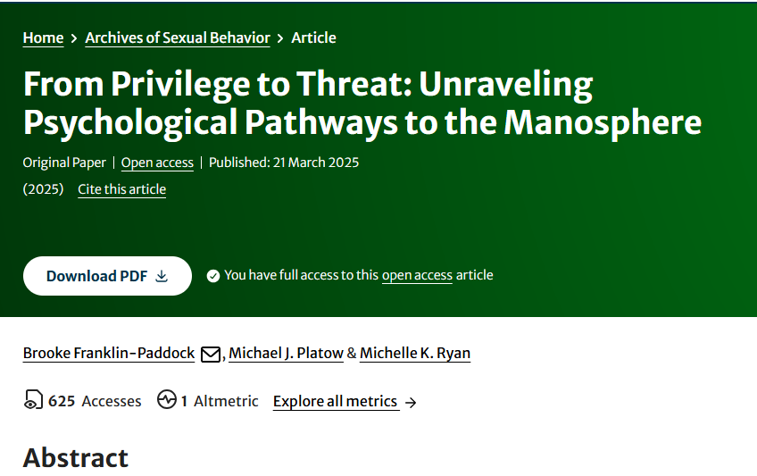 From Privilege to Threat: Unraveling Psychological Pathways to the Manosphere
